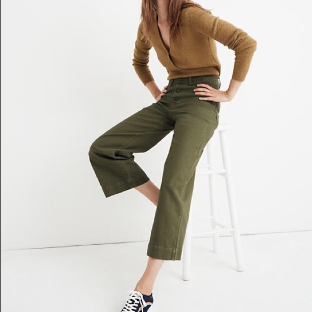 Madewell Emmett Wide-Leg Pants w/ Button-Front